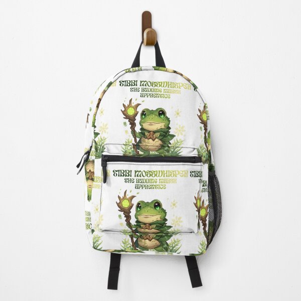 Item preview, Tibbi Mosswhisper – The Budding Marsh Apprentice | Enchanted Swamp Frog Mage Fantasy Art designed and sold by Monzora.