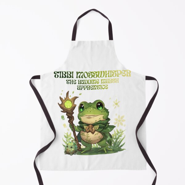 Item preview, Tibbi Mosswhisper – The Budding Marsh Apprentice | Enchanted Swamp Frog Mage Fantasy Art designed and sold by Monzora.