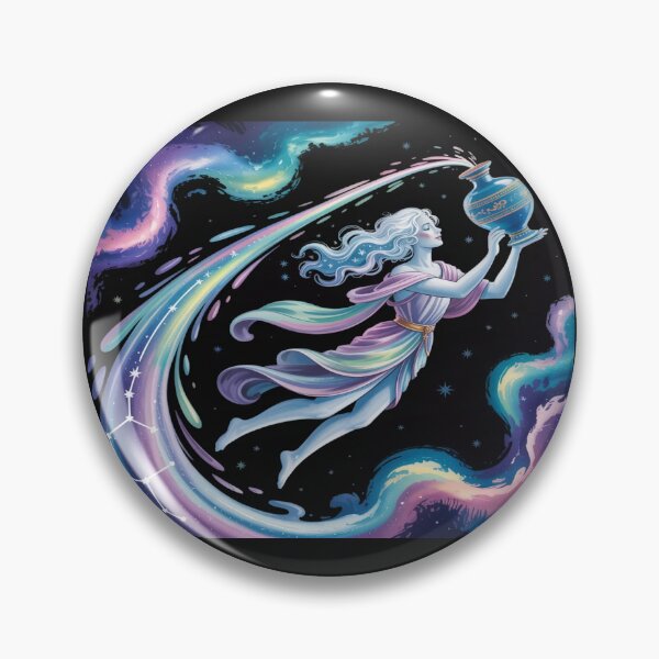 Item preview, Swirling Rainbow Aquarius | Cosmic Vortex Water Bearer Goddess designed and sold by Midnight Veil Designs.