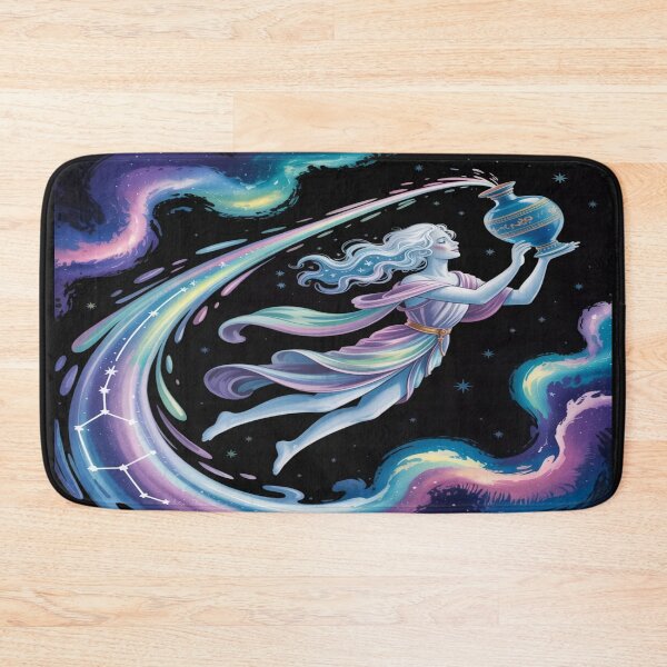 Item preview, Swirling Rainbow Aquarius | Cosmic Vortex Water Bearer Goddess designed and sold by Midnight Veil Designs.