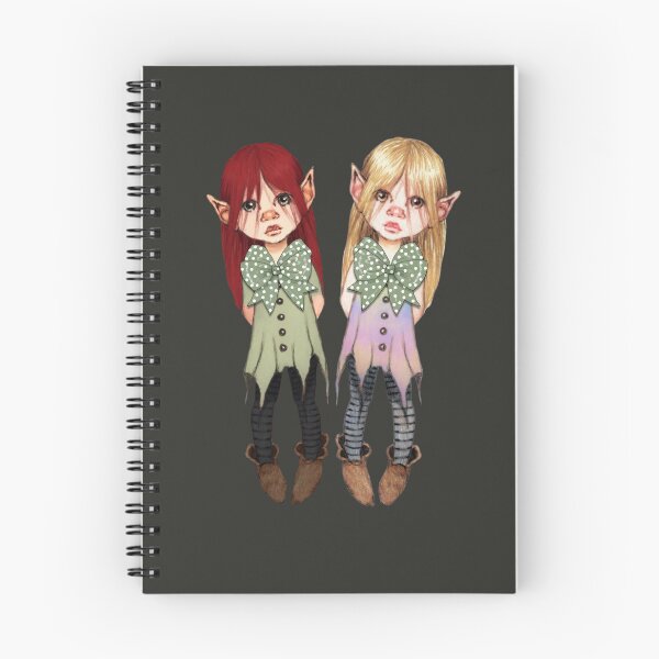 Item preview, Two Elf Girls Fantasy Art, Big Polka-Dotted Bows designed and sold by JoyfulWhimsy.
