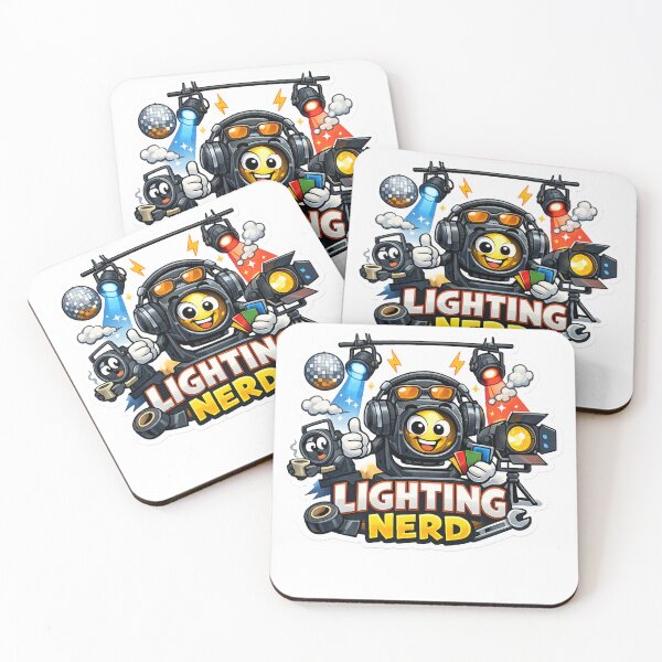 Item preview, Lighting Nerd DJ Mascot – Funny Stage Lighting Technician Cartoon Sticker designed and sold by Studio Ovation.