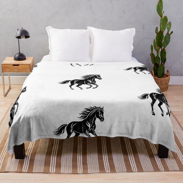 Item preview, Majestic Running Horse Silhouette - Minimalist Black and White Art designed and sold by Dreamy Armine Art.