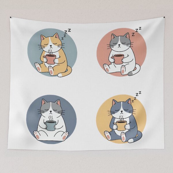Item preview, Tired cat pack - Cute Burnout Sticker designed and sold by sillyweas.