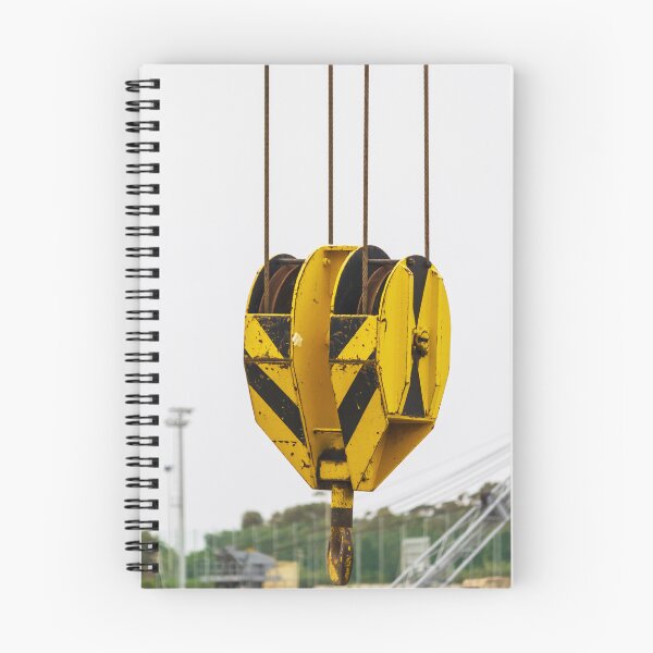 Item preview, Yellow Crane Hook Suspended by Cables at Construction Site designed and sold by Nmallia.