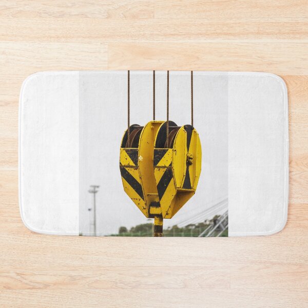 Item preview, Yellow Crane Hook Suspended by Cables at Construction Site designed and sold by Nmallia.