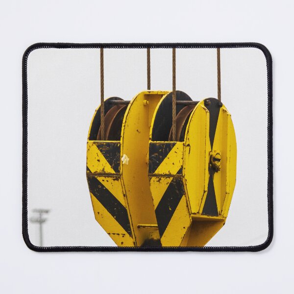 Item preview, Yellow Crane Hook Suspended by Cables at Construction Site designed and sold by Nmallia.