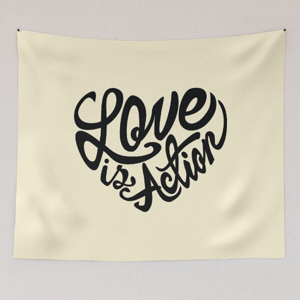 Item preview, Love is Action - Heart Silhouette - Black designed and sold by knappidesign.