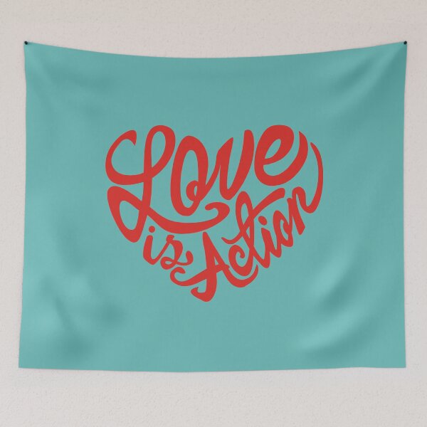 Item preview, Love is Action - Heart Silhouette - Red designed and sold by knappidesign.