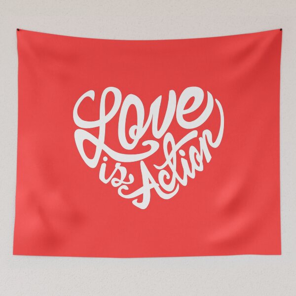 Item preview, Love is Action - Heart Silhouette - White designed and sold by knappidesign.