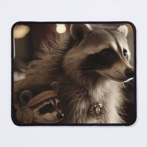 Item preview, Gatsby Raccoon Family Vintage Luxury Portrait designed and sold by naughty-raccoon.