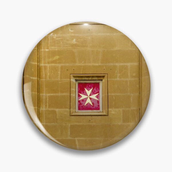 Item preview, Golden Wall Architectural Detail With Repeated Red Maltese Cross Emblems In Squares designed and sold by Nmallia.