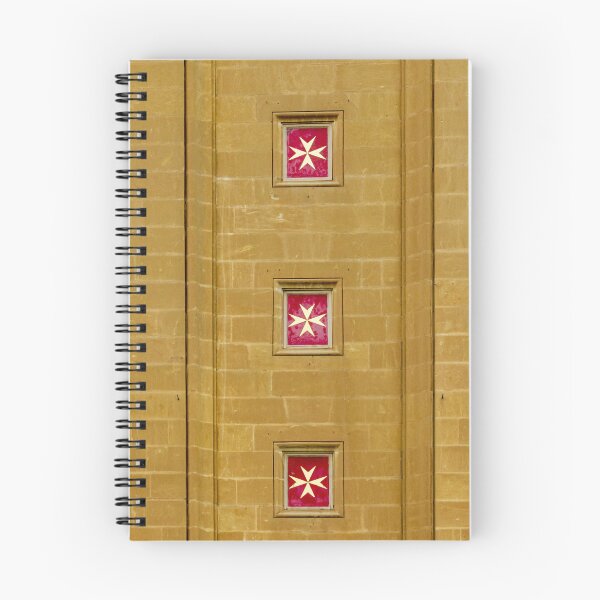 Item preview, Golden Wall Architectural Detail With Repeated Red Maltese Cross Emblems In Squares designed and sold by Nmallia.