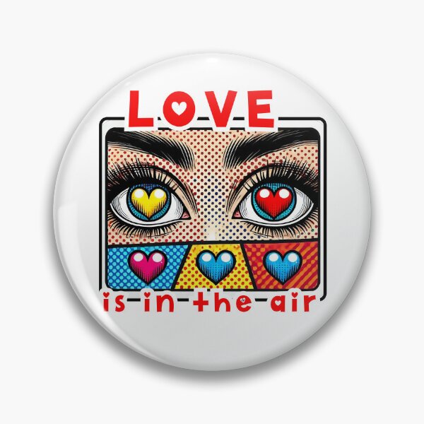 Aperçu de l'œuvre L'amour est dans l'air — Pop Art Heartsy créée et vendue par DotLineColor.