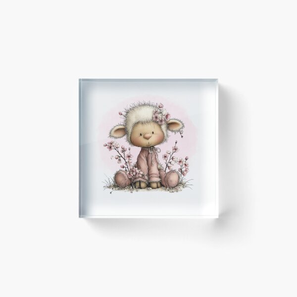 Item preview, Spring Animal – Sweet Lamb & Cherry Blossoms designed and sold by MusesWhispers.