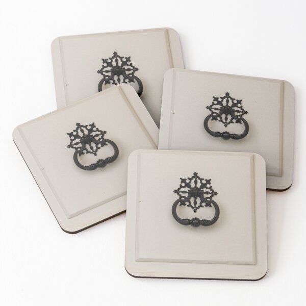 Item preview, Elegant Black Door Knocker On White Cabinet Door With Ornate Backplate designed and sold by Nmallia.