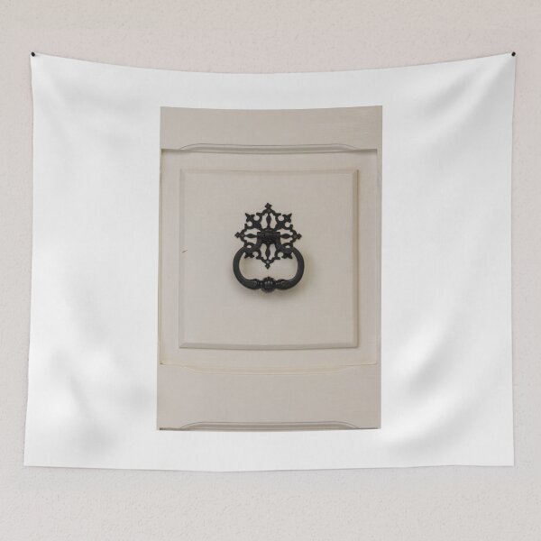 Item preview, Elegant Black Door Knocker On White Cabinet Door With Ornate Backplate designed and sold by Nmallia.