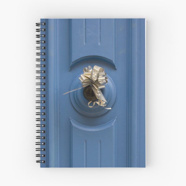 Item preview, Blue Door With Silver Gift Bow On Doorknob, Festive Home Decor For Holidays designed and sold by Nmallia.