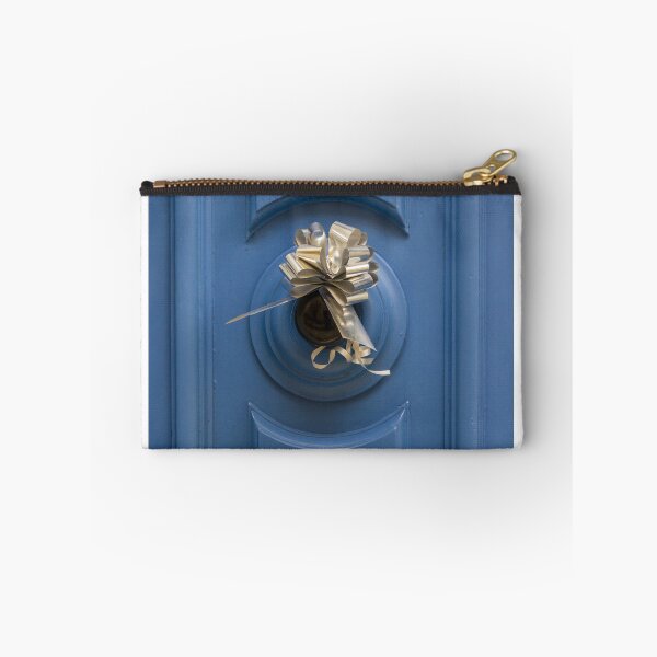 Item preview, Blue Door With Silver Gift Bow On Doorknob, Festive Home Decor For Holidays designed and sold by Nmallia.