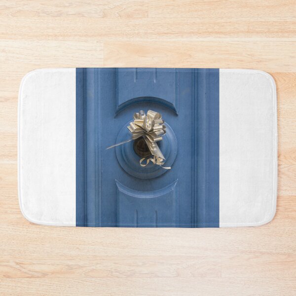 Item preview, Blue Door With Silver Gift Bow On Doorknob, Festive Home Decor For Holidays designed and sold by Nmallia.