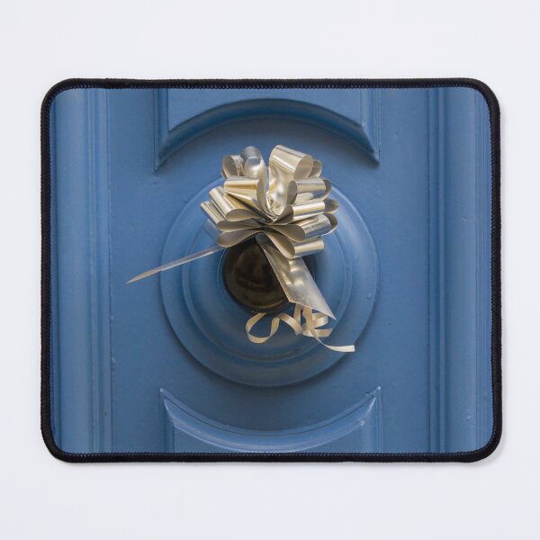 Item preview, Blue Door With Silver Gift Bow On Doorknob, Festive Home Decor For Holidays designed and sold by Nmallia.