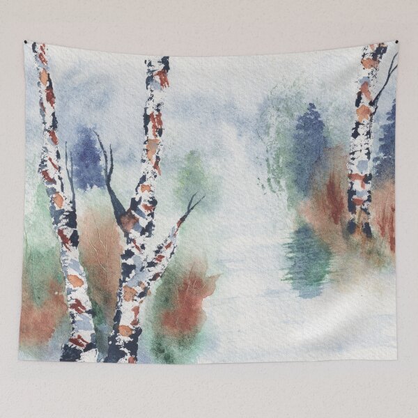 Item preview, Birch Trees by the Marsh designed and sold by The Elderberry Blossom.