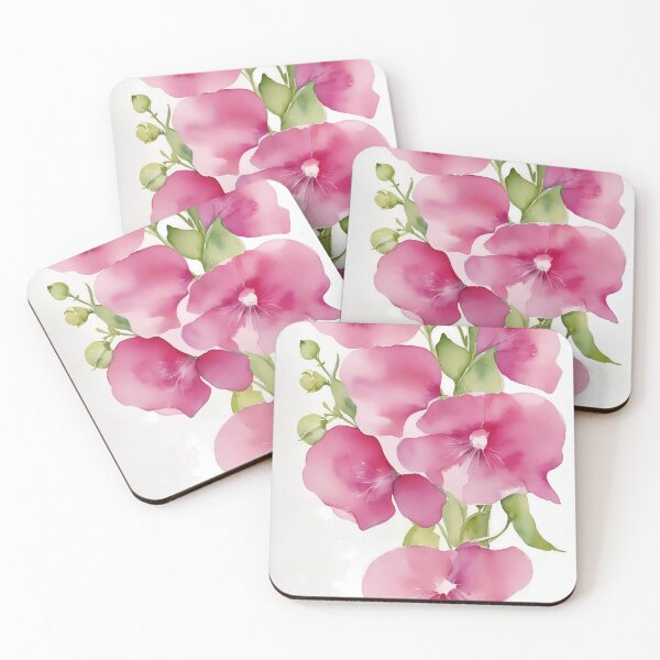 Item preview, Pink Sweet Peas Watercolor Botanical Wall Art designed and sold by sana designer.