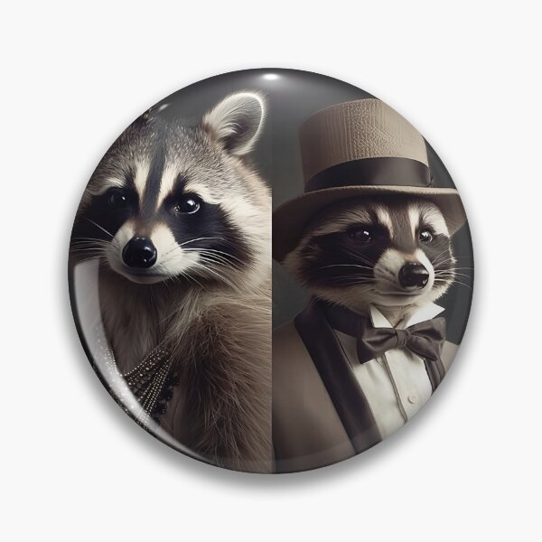 Item preview, Art Deco Raccoon Couple Vintage Flapper & Gentleman Noir designed and sold by naughty-raccoon.