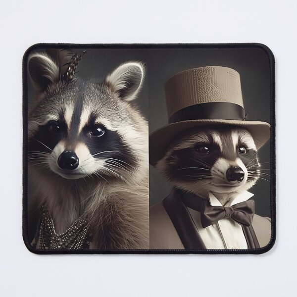 Item preview, Art Deco Raccoon Couple Vintage Flapper & Gentleman Noir designed and sold by naughty-raccoon.
