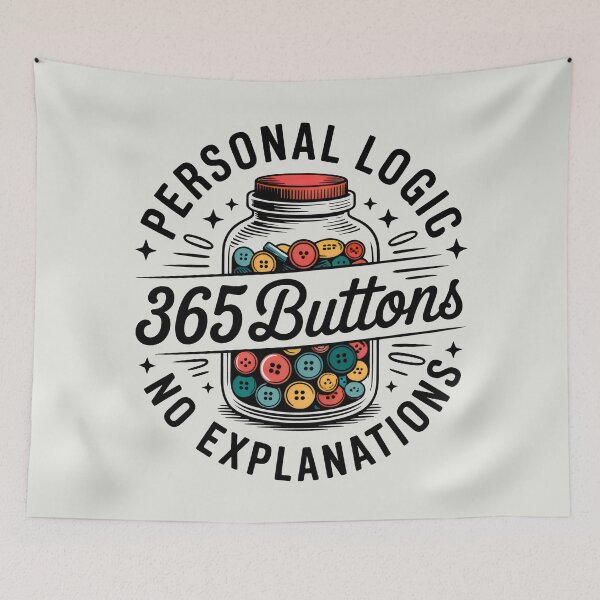 Item preview, Personal Logic 365 Buttons Vintage Jar Illustration designed and sold by SplashTastic.