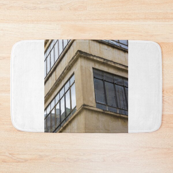 Item preview, Urban Corner Building With Glass Windows And Weathered Concrete Facade, Architectural Detail designed and sold by Nmallia.