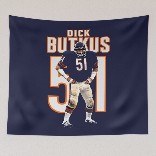 Item preview, Dick Butkus Chicago Bears #51 Vintage Football Art designed and sold by TheArtOfCar.