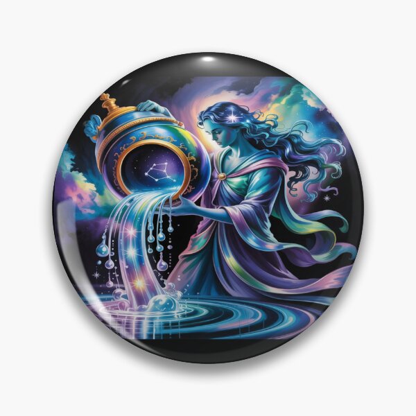 Item preview, Cosmic Aquarius Goddess | Starry Jug Constellation Pour designed and sold by Midnight Veil Designs.