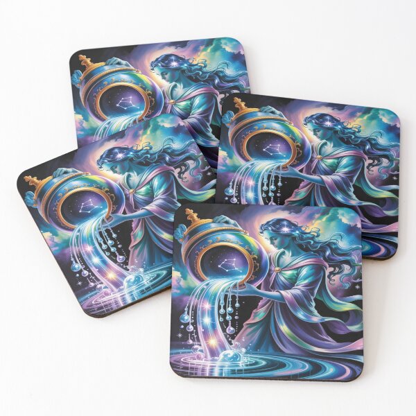 Item preview, Cosmic Aquarius Goddess | Starry Jug Constellation Pour designed and sold by Midnight Veil Designs.
