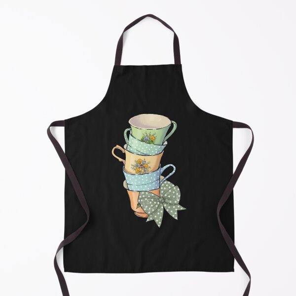 Item preview, Stack of Teacups with Bow and Polka Dots designed and sold by JoyfulWhimsy.