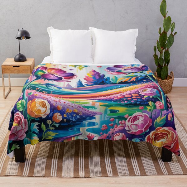 Item preview, Rainbow flowers,oil paint. designed and sold by elegantpaterns.