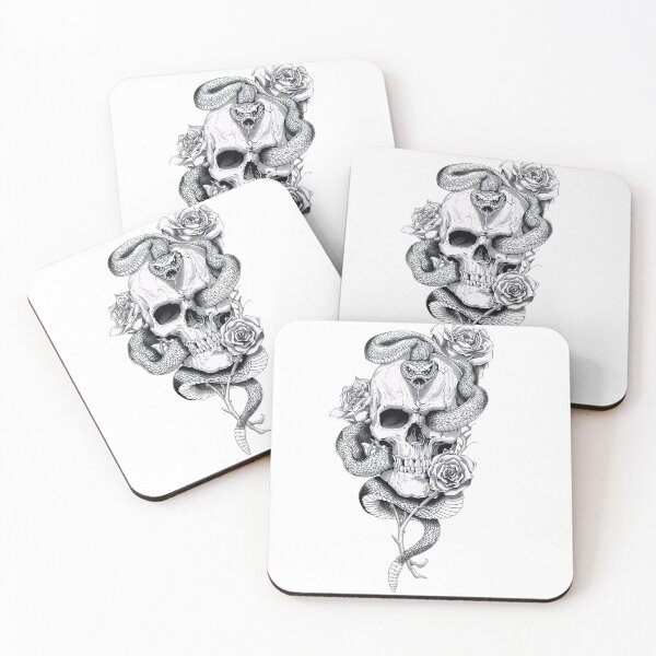 Item preview, Serpent Crowned Skull – Dark Botanical Memento Mori designed and sold by Carftastic.