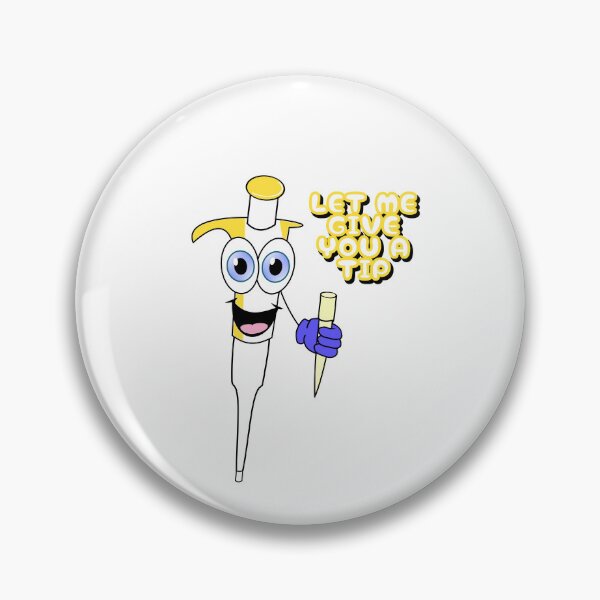 Item preview, Funny Science Pun Sticker – Yellow Micropipette Giving a Tip – “Let Me Give You a Tip” Lab Humor designed and sold by spark2live.