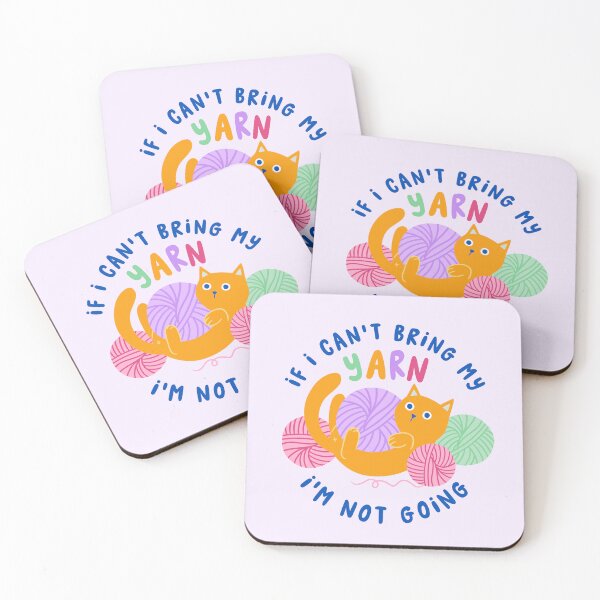 Item preview, if I can't bring my yarn I'm not going - ginger cat designed and sold by OHBOY! Handmade.