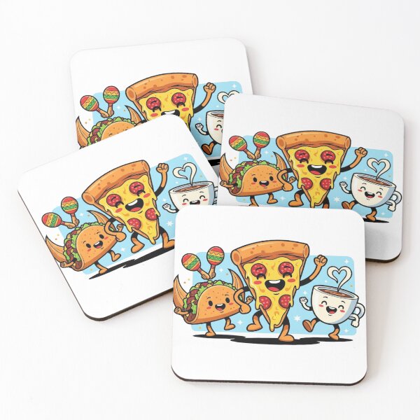 Item preview, The Happy Food Squad: Pizza, Taco & Coffee designed and sold by Unwrapfashion.