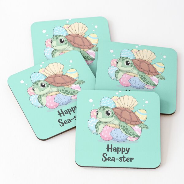 Item preview, Happy Sea-ster – Cute Turtle Easter Illustration designed and sold by Sea Gem.