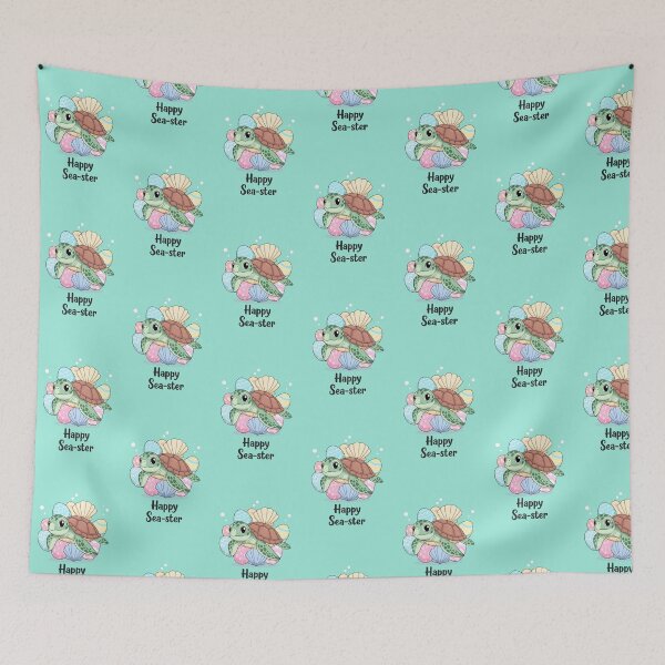 Item preview, Happy Sea-ster – Cute Turtle Easter Illustration designed and sold by Sea Gem.