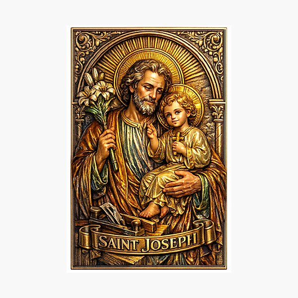 Item preview, Saint Joseph 3D Engraved  Patron of Family, Work & Protection designed and sold by historyandmore.