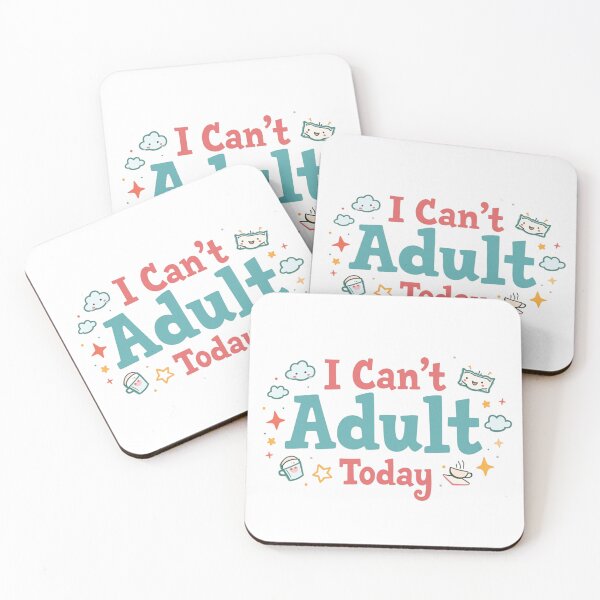 Item preview, I Can't Adult Today Whimsical Pastel Typography Art designed and sold by Posiheal26.