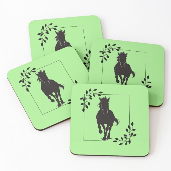 Item preview, Spirited Black Horse in Leafy Frame  designed and sold by Rockyctees.