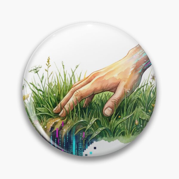 Item preview, Touch Grass Digital Detox Glitch Nature Aesthetic designed and sold by DigitalAnnaBanana.