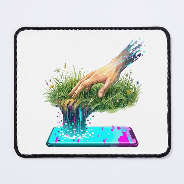 Item preview, Touch Grass Digital Detox Glitch Nature Aesthetic designed and sold by DigitalAnnaBanana.