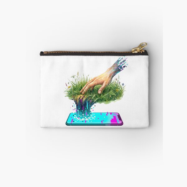 Item preview, Touch Grass Digital Detox Glitch Nature Aesthetic designed and sold by DigitalAnnaBanana.