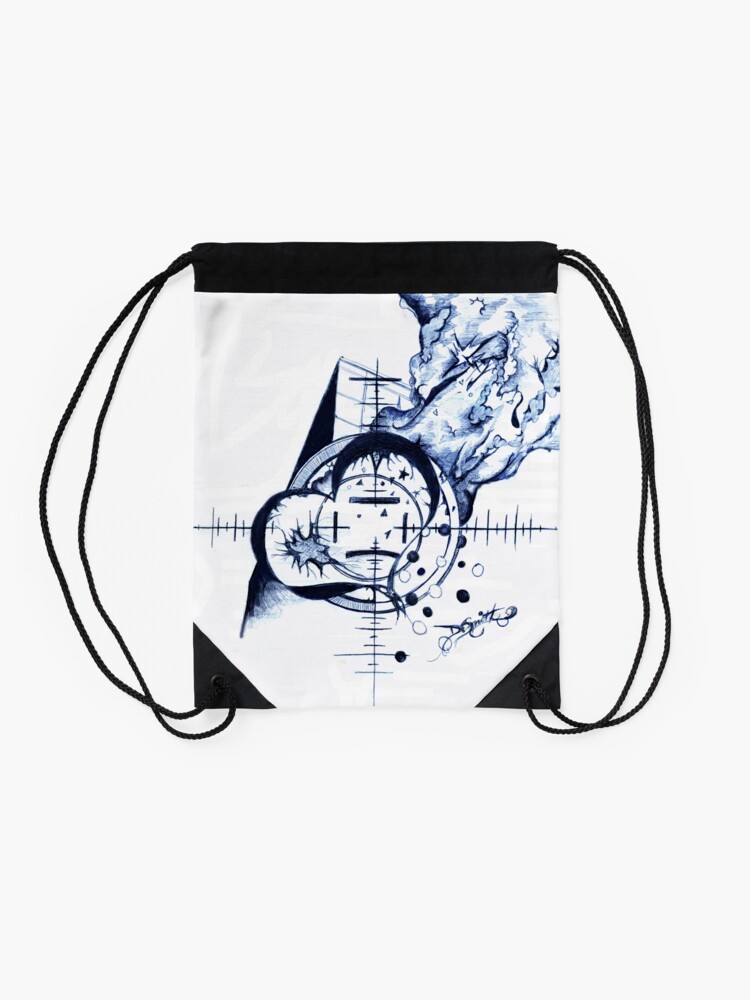 Alternate view of Valentine, Pen Drawing Drawstring Bag
