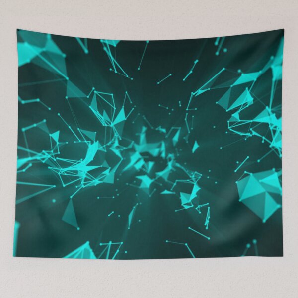 Item preview, Blue and Magenta 3D Low Poly Abstract Design designed and sold by HuzzyPrints.